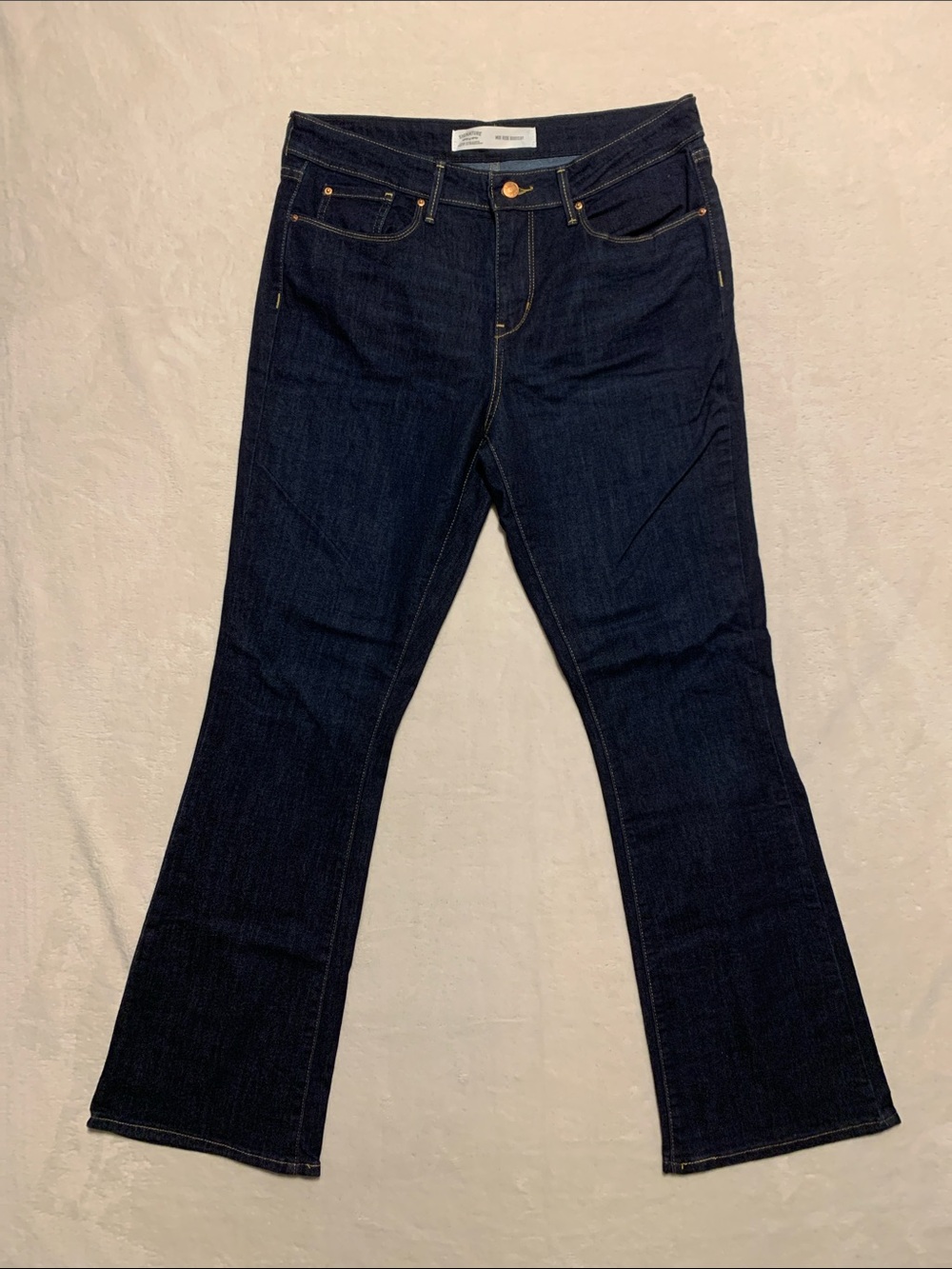 Levi Strauss Signature Mid Rise Bootcut Dark Wash Jeans 12M W31 L32